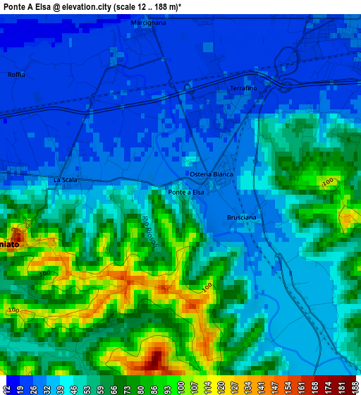 Ponte A Elsa elevation map