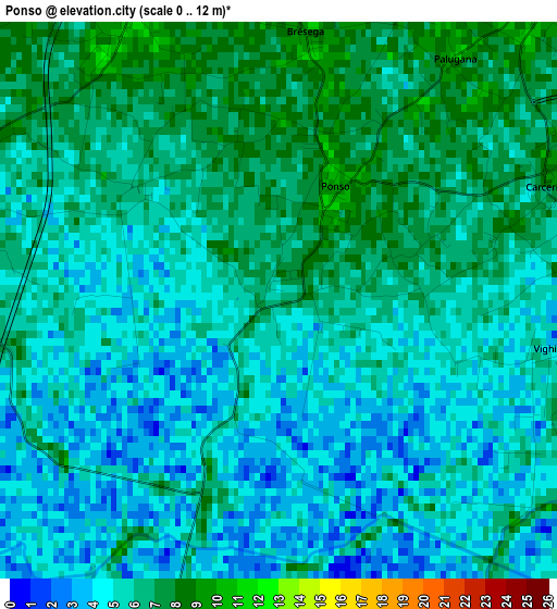 Ponso elevation map