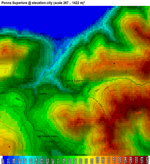 Ponna Superiore elevation map