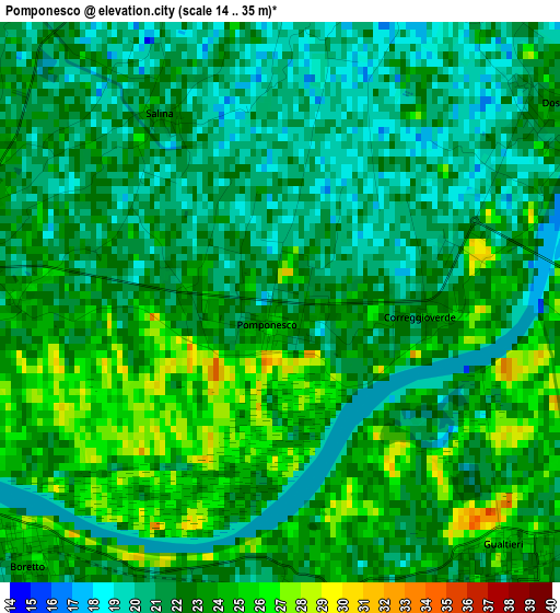 Pomponesco elevation map