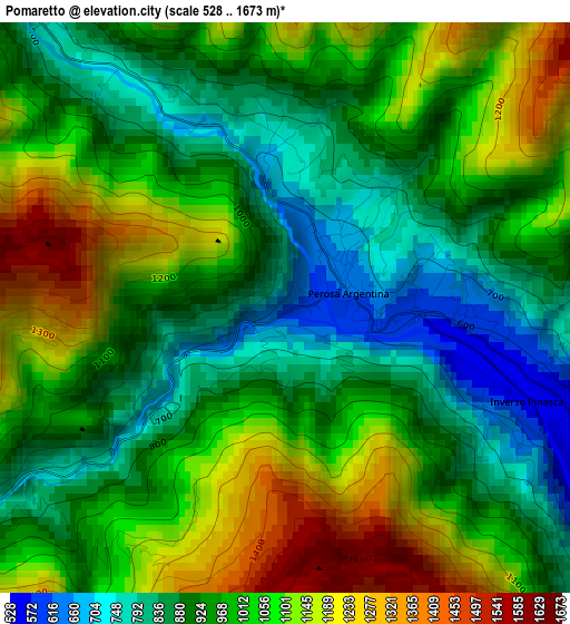 Pomaretto elevation map