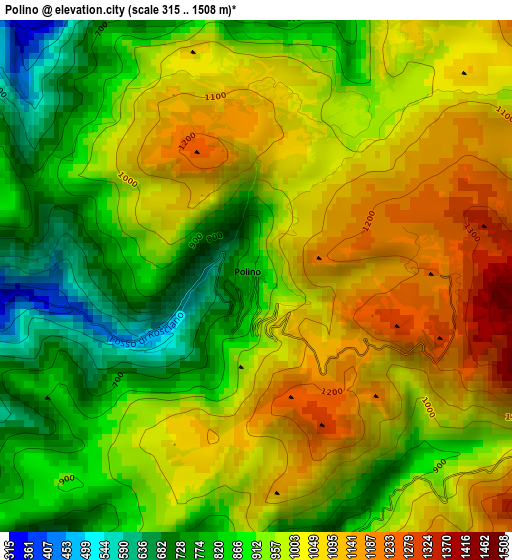 Polino elevation map