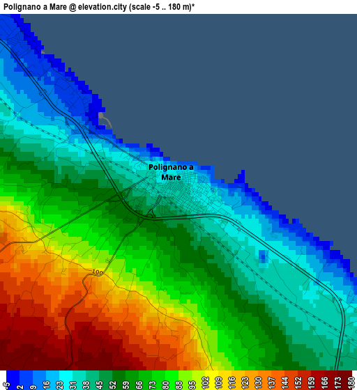 Polignano a Mare elevation map