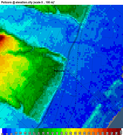 Policoro elevation map