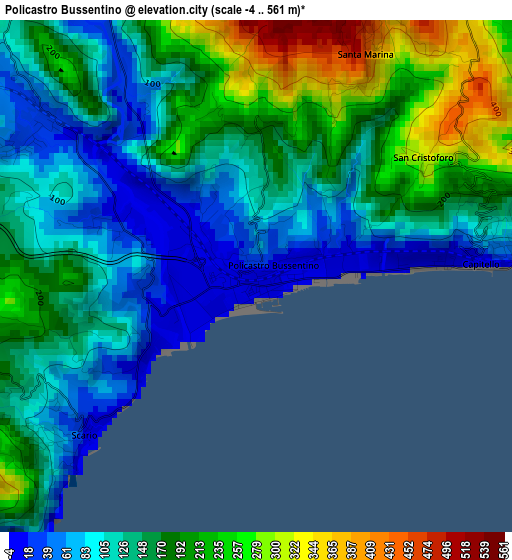 Policastro Bussentino elevation map