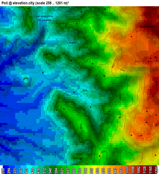 Poli elevation map