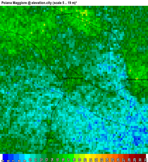 Poiana Maggiore elevation map