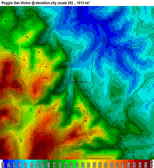 Poggio San Vicino elevation map