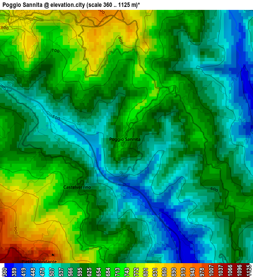 Poggio Sannita elevation map