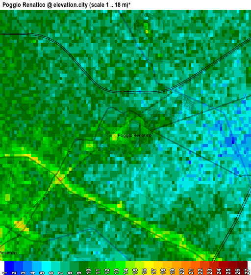 Poggio Renatico elevation map