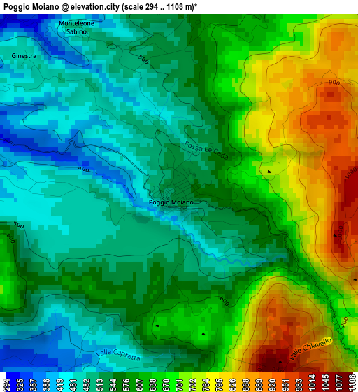 Poggio Moiano elevation map