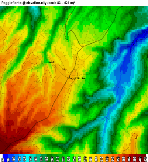 Poggiofiorito elevation map