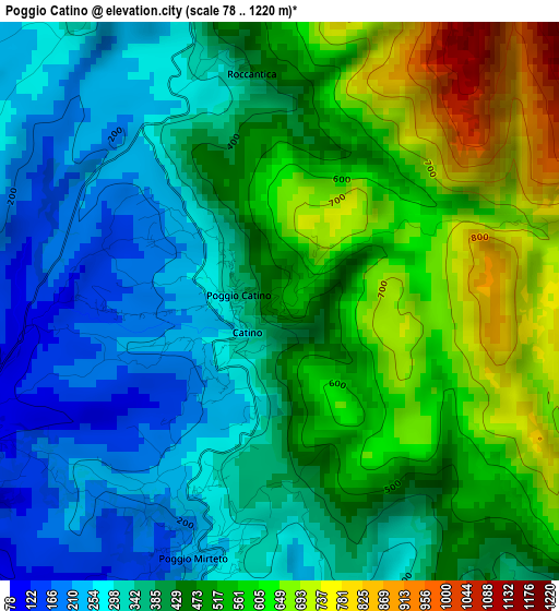 Poggio Catino elevation map