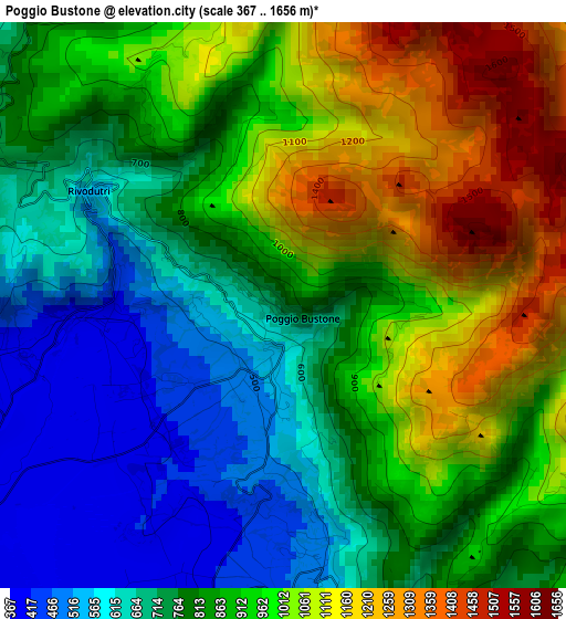 Poggio Bustone elevation map