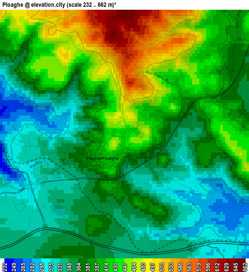 Ploaghe elevation map