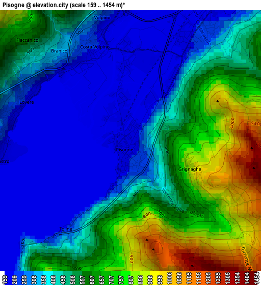 Pisogne elevation map