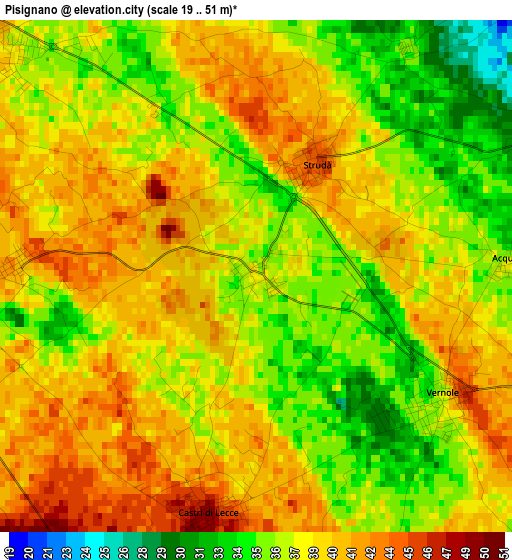 Pisignano elevation map