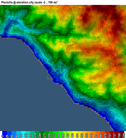 Pisciotta elevation map