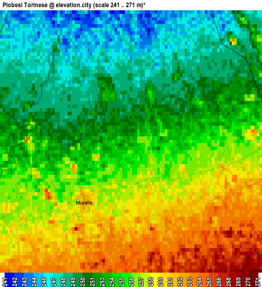 Piobesi Torinese elevation map