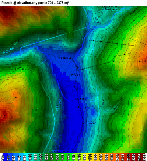 Pinzolo elevation map