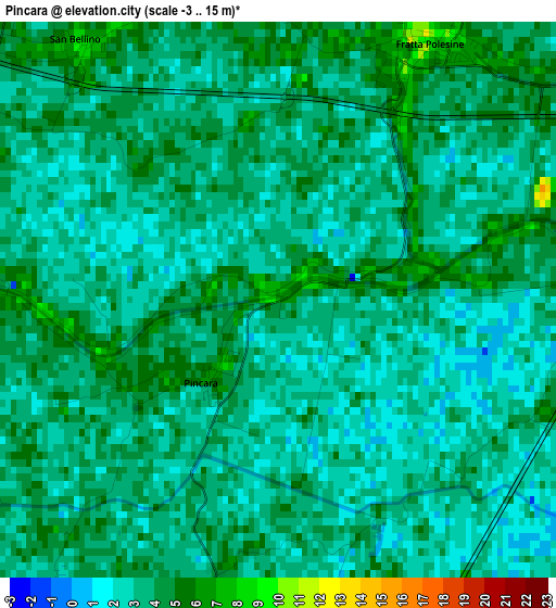 Pincara elevation map