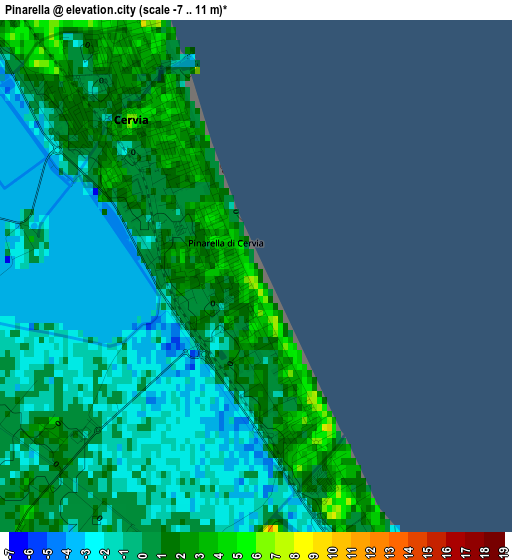 Pinarella elevation map