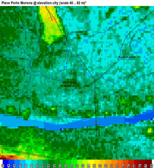 Pieve Porto Morone elevation map