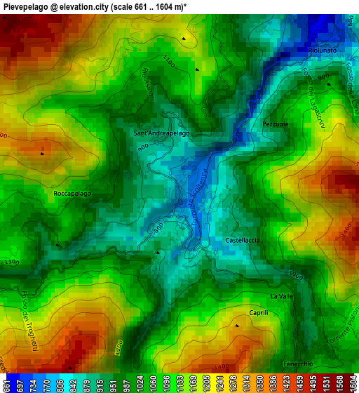 Pievepelago elevation map