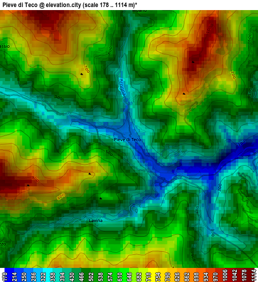 Pieve di Teco elevation map