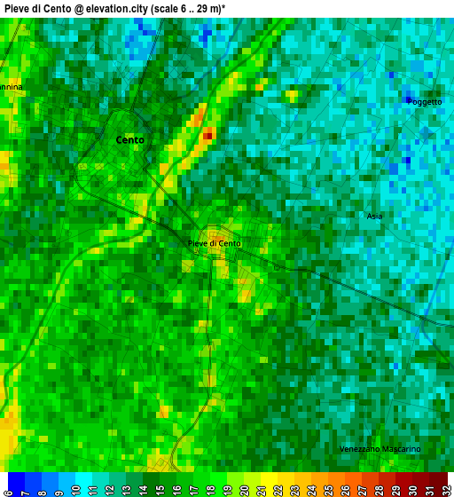 Pieve di Cento elevation map