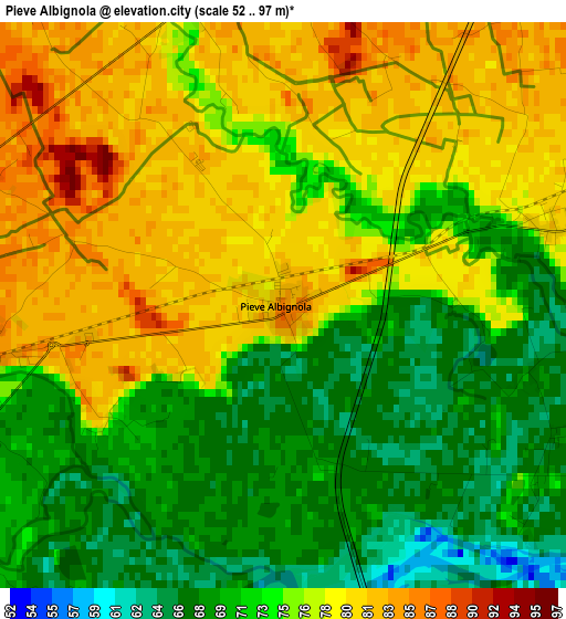 Pieve Albignola elevation map