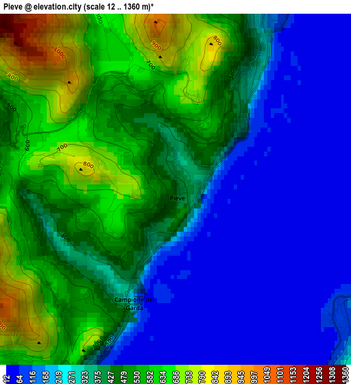 Pieve elevation map