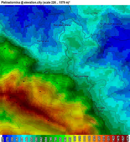 Pietrastornina elevation map