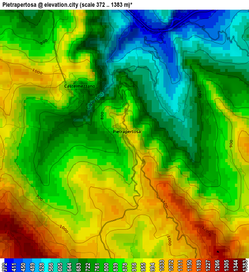 Pietrapertosa elevation map