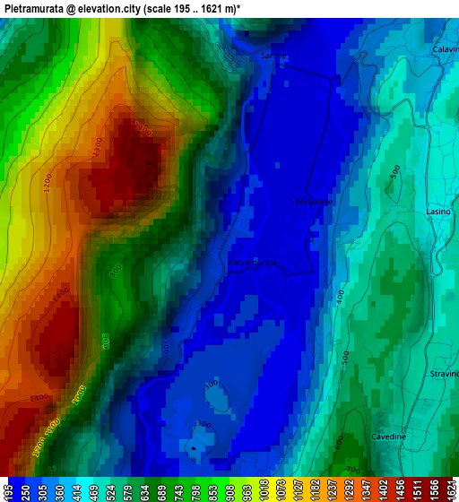 Pietramurata elevation map