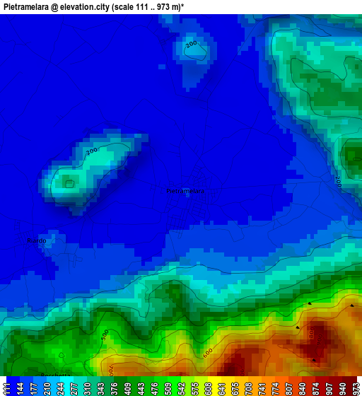 Pietramelara elevation map