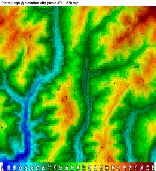 Pietralunga elevation map