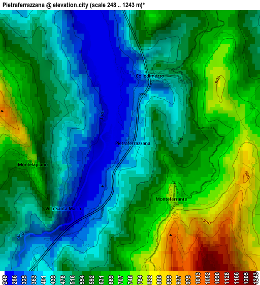 Pietraferrazzana elevation map