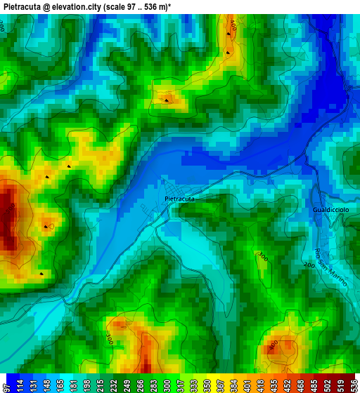 Pietracuta elevation map