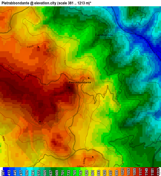 Pietrabbondante elevation map