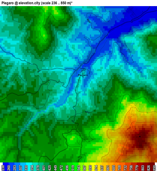 Piegaro elevation map