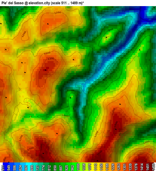 Pie' del Sasso elevation map