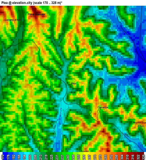 Piea elevation map