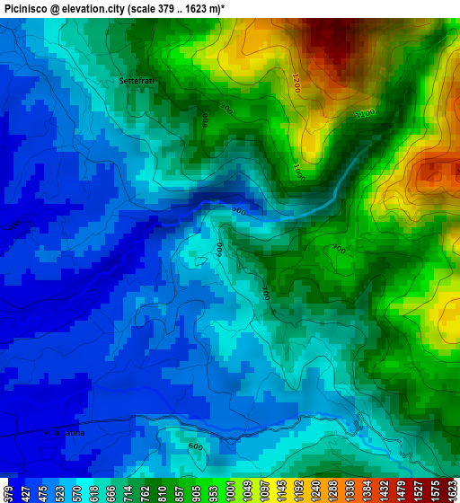 Picinisco elevation map