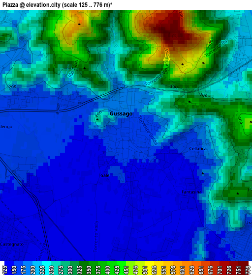 Piazza elevation map