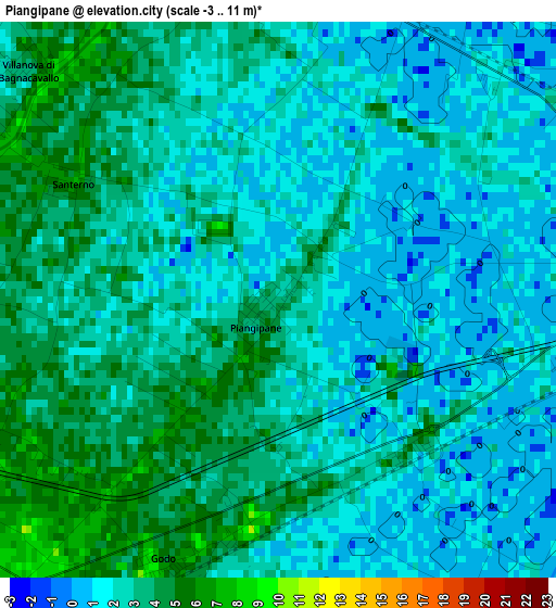 Piangipane elevation map