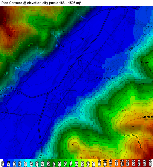 Pian Camuno elevation map