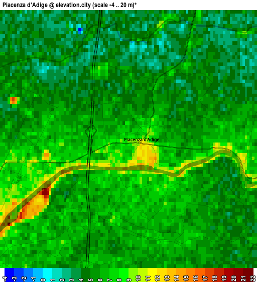 Piacenza d'Adige elevation map