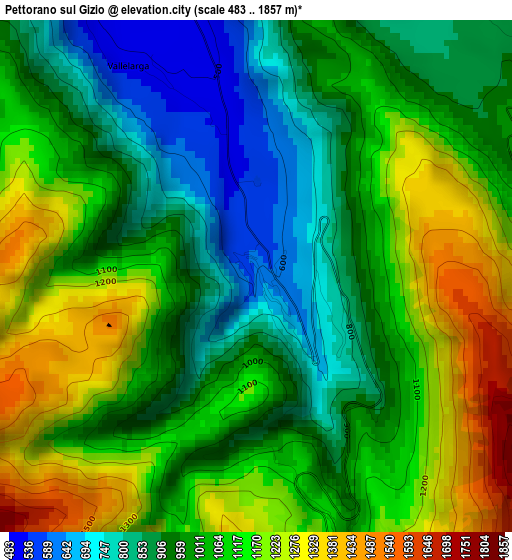 Pettorano sul Gizio elevation map