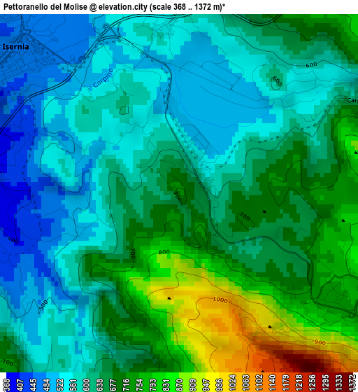 Pettoranello del Molise elevation map